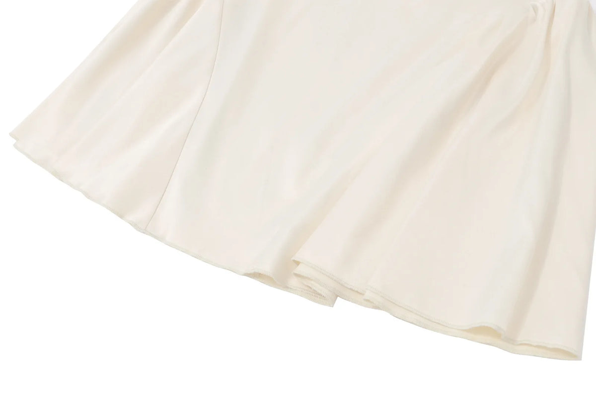 Women's Clothing 2026 Autumn French Sexy Pure Desire Sweet Temperament Waist Satin Dress Short Skirt