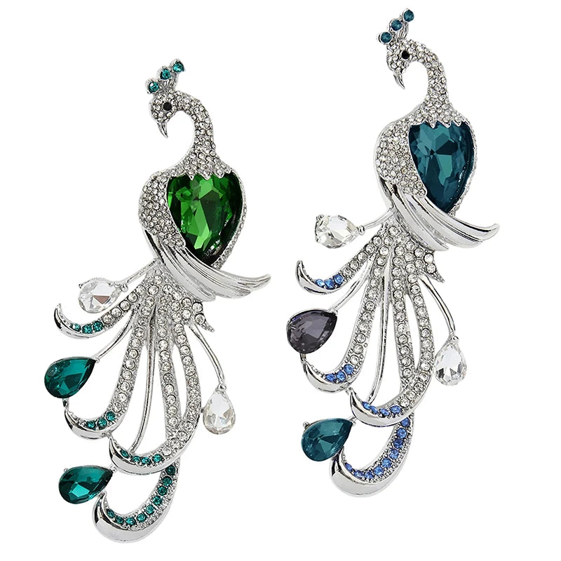 Fashion Exquisite Peacock Rhinestone Brooch For Women Clothing Coat Accessories Gifts
