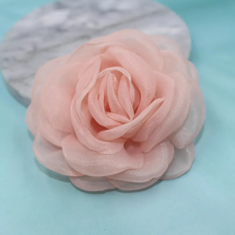 Fashion Fabric Camellia Flower Brooches For Women Clothing Jewelry Party Accessories