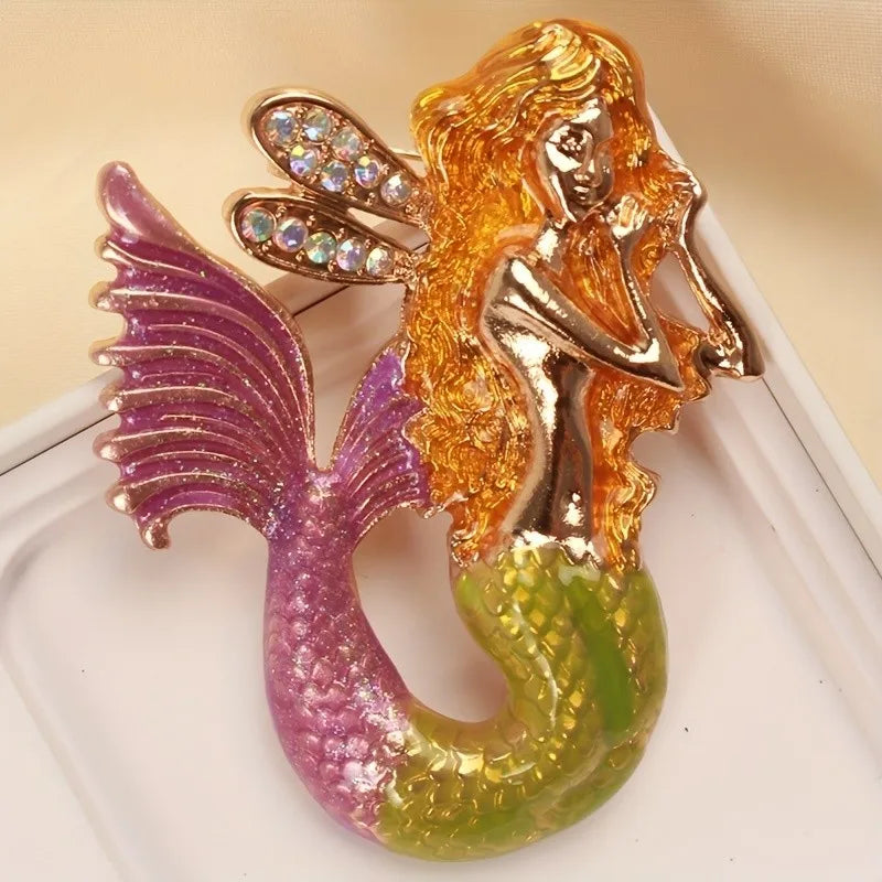 luxury mermaid brooch fashion women clothing accessories jewelry