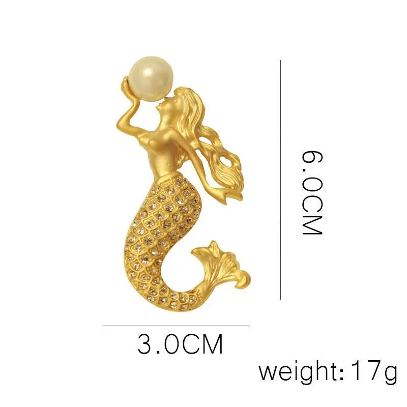 luxury mermaid brooch fashion women clothing accessories jewelry