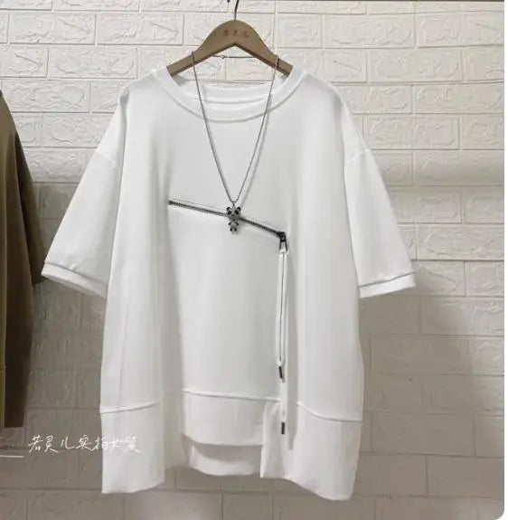 Zipper Sweatshirts Women Fashion White Pullovers  Women Clothing  Autumn Clothes Women
