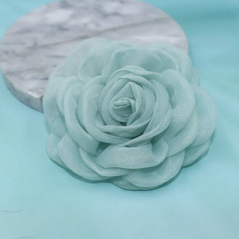 Fashion Fabric Camellia Flower Brooches For Women Clothing Jewelry Party Accessories