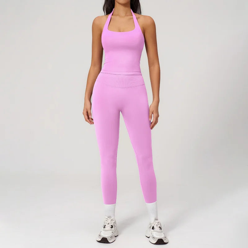 Women's Clothing 2026 Trend Elegant Sets Of 2-piece Lady Summer Outfit Woman Slim Fit Solid Color Spring Fitness Wear Women