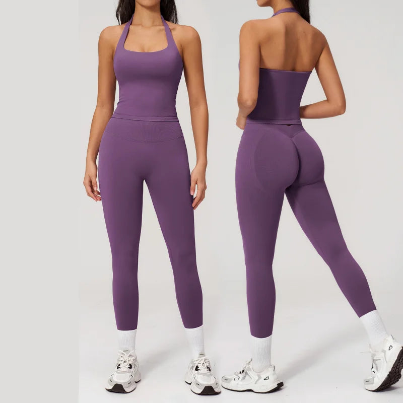 Women's Clothing 2026 Trend Elegant Sets Of 2-piece Lady Summer Outfit Woman Slim Fit Solid Color Spring Fitness Wear Women