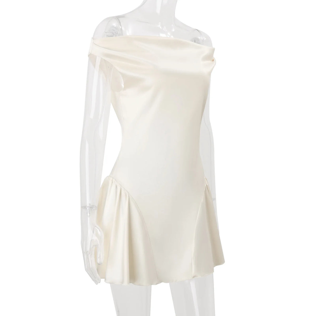 Women's Clothing 2026 Autumn French Sexy Pure Desire Sweet Temperament Waist Satin Dress Short Skirt