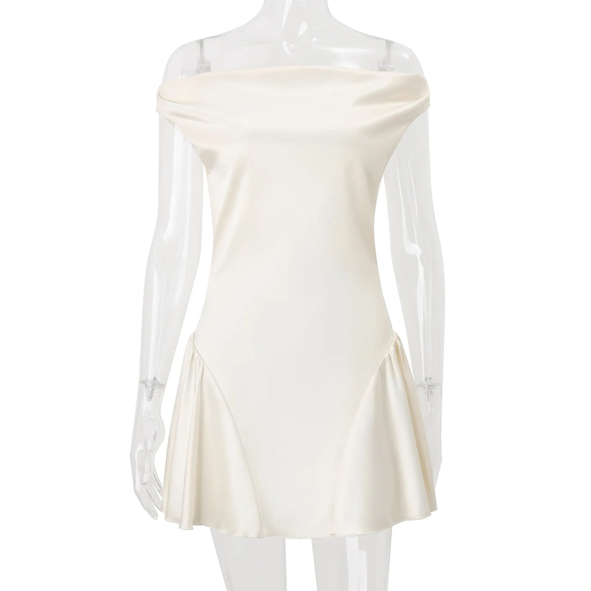 Women's Clothing 2026 Autumn French Sexy Pure Desire Sweet Temperament Waist Satin Dress Short Skirt