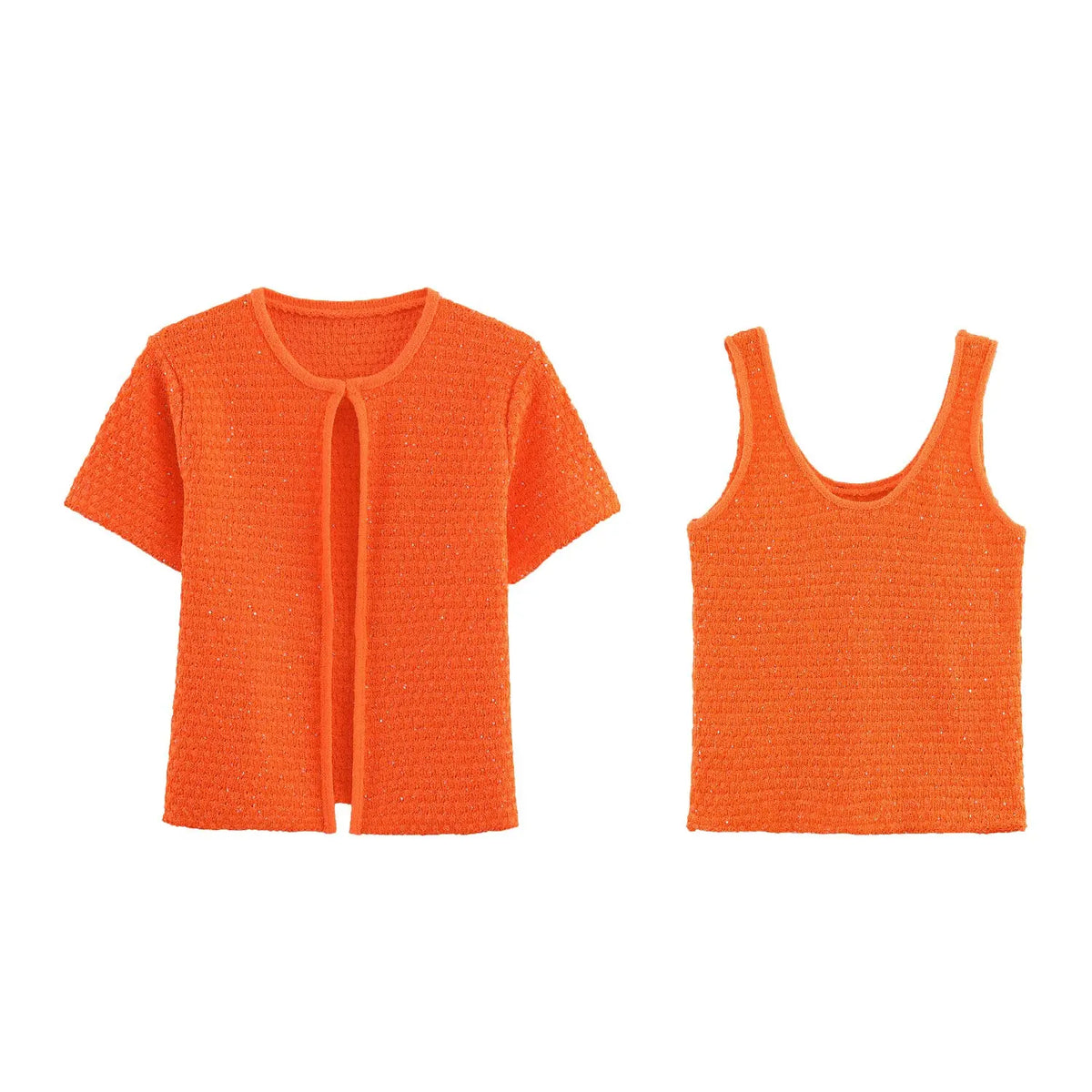Women's Clothing 2025 New Style European And American Fashion Simple Pearl Decoration Knitted Top Knitted Vest