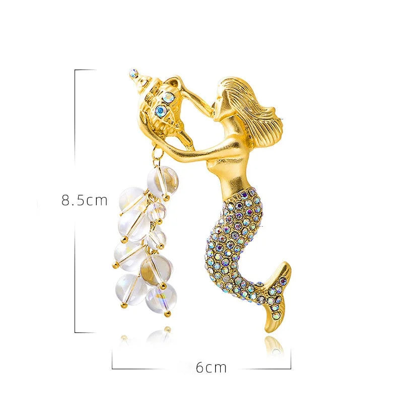 luxury mermaid brooch fashion women clothing accessories jewelry