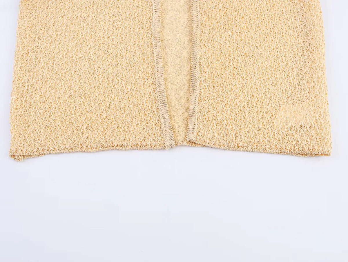 Women's Clothing 2025 New Style European And American Fashion Simple Pearl Decoration Knitted Top Knitted Vest