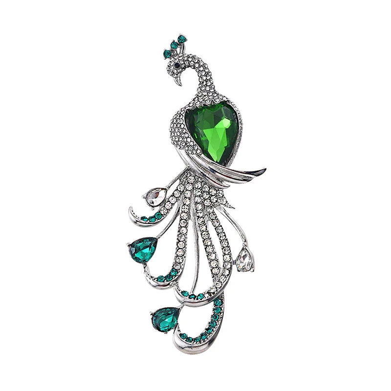 Fashion Exquisite Peacock Rhinestone Brooch For Women Clothing Coat Accessories Gifts