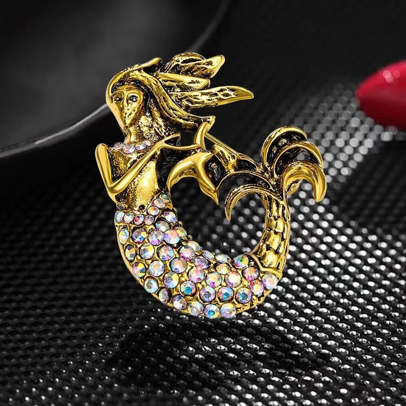 luxury mermaid brooch fashion women clothing accessories jewelry