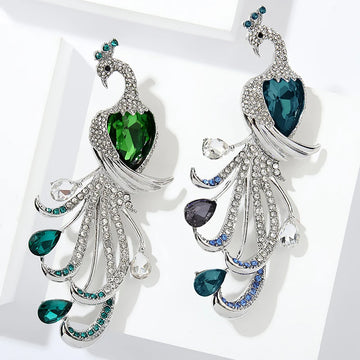 Fashion Exquisite Peacock Rhinestone Brooch For Women Clothing Coat Accessories Gifts