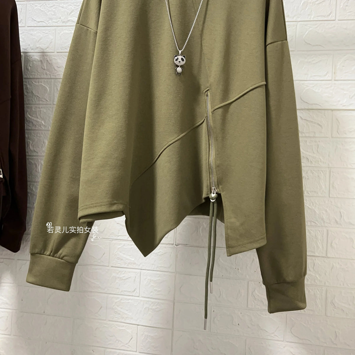 Zipper Sweatshirts Women Fashion White Pullovers  Women Clothing  Autumn Clothes Women