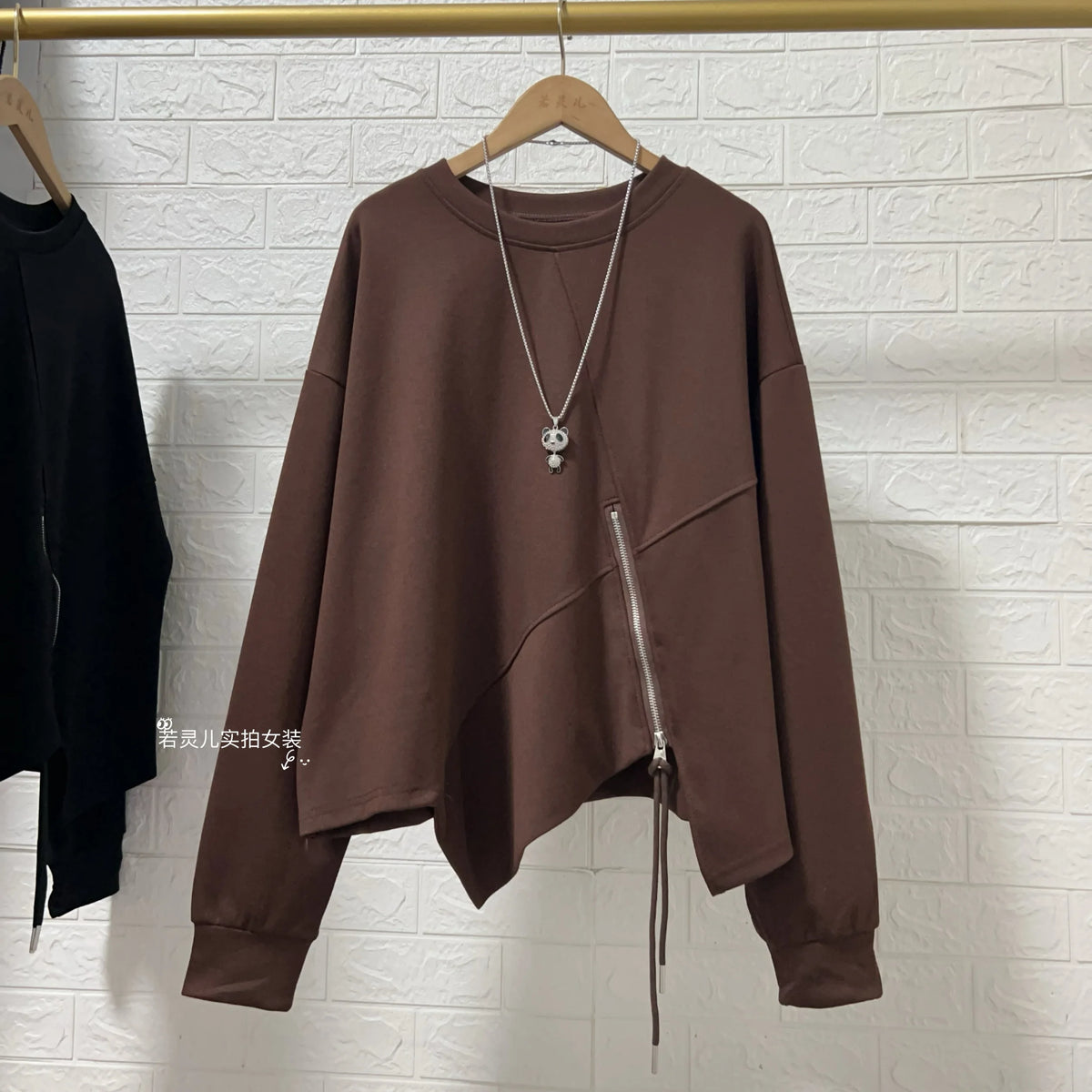 Zipper Sweatshirts Women Fashion White Pullovers  Women Clothing  Autumn Clothes Women
