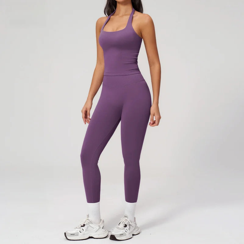 Women's Clothing 2026 Trend Elegant Sets Of 2-piece Lady Summer Outfit Woman Slim Fit Solid Color Spring Fitness Wear Women