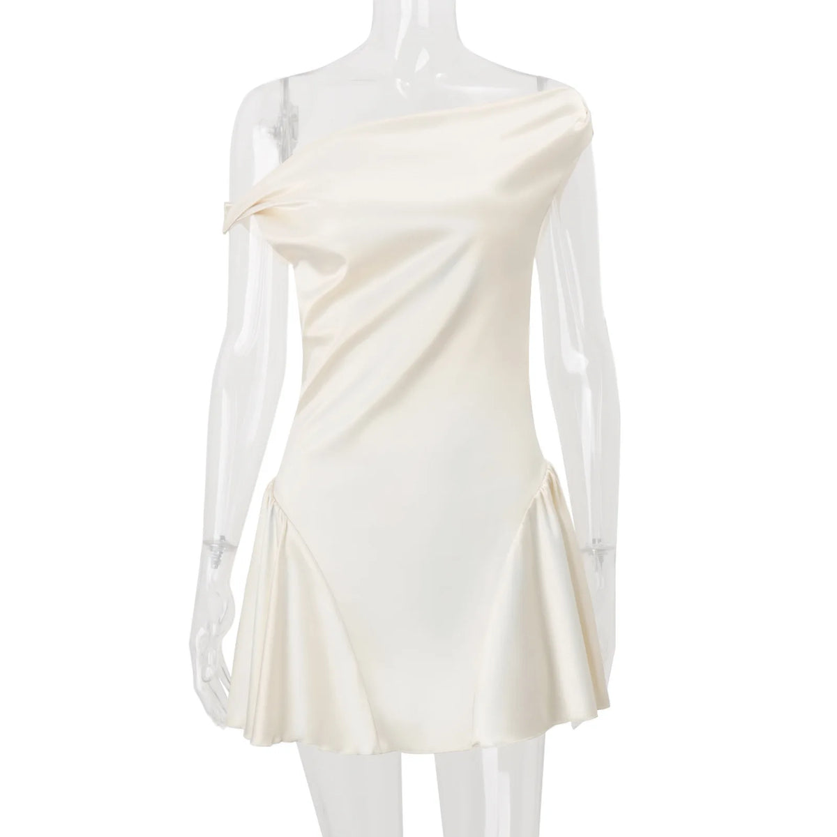 Women's Clothing 2026 Autumn French Sexy Pure Desire Sweet Temperament Waist Satin Dress Short Skirt