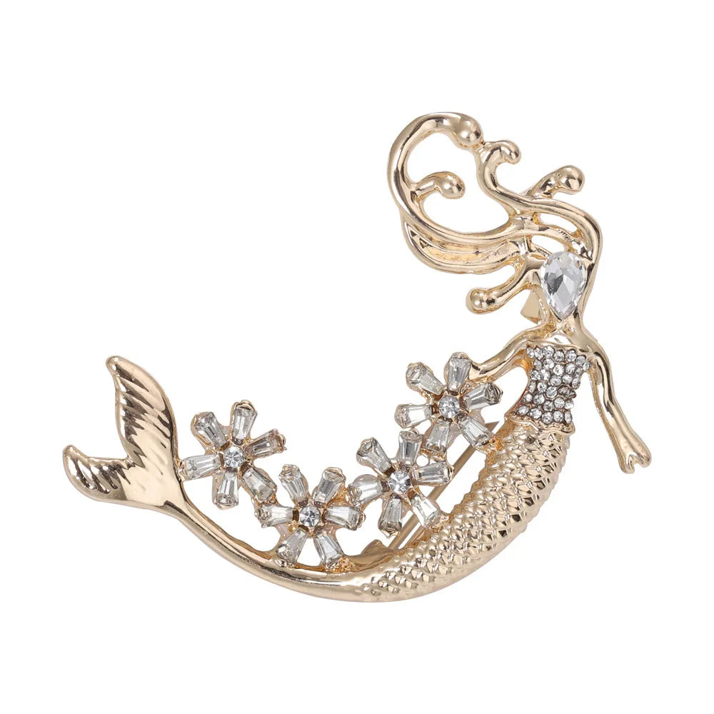 luxury mermaid brooch fashion women clothing accessories jewelry