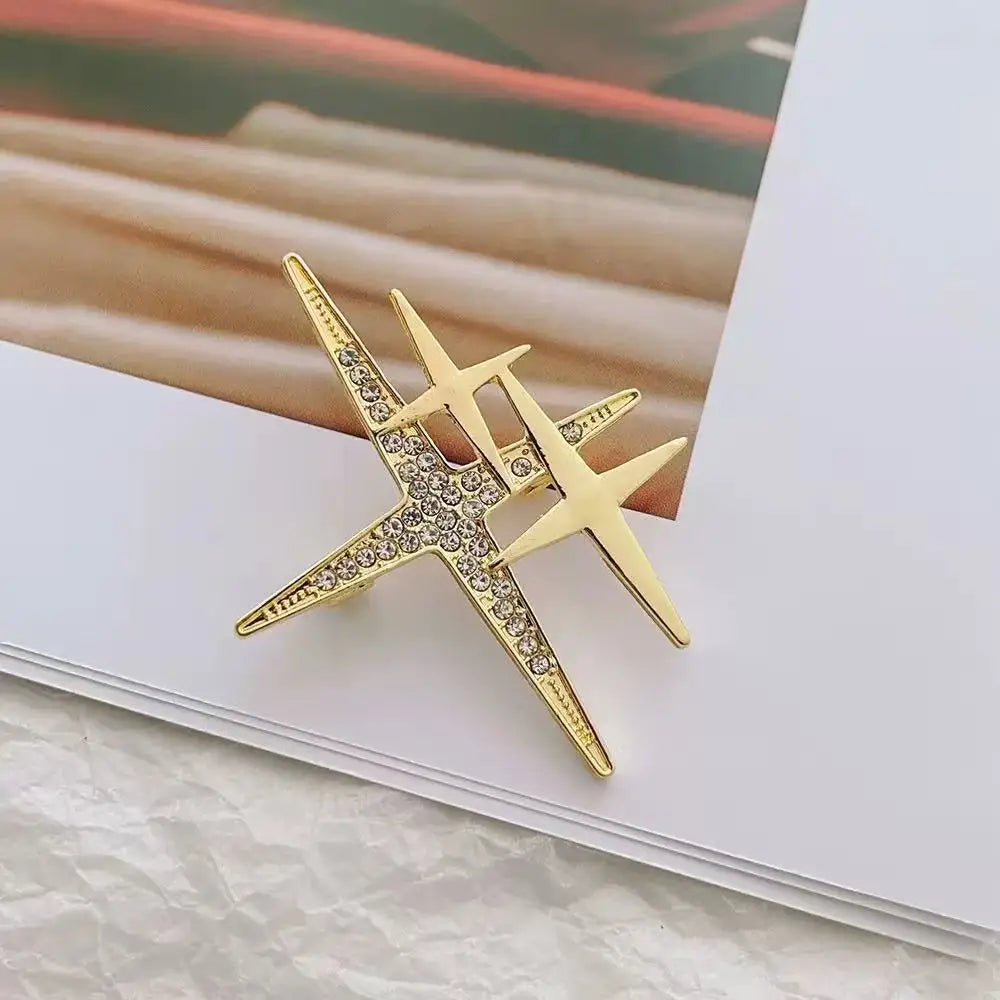 Vintage Sun Moon Star Brooches Alloy Crystal Pins Badge for Women Clothing Accessories
